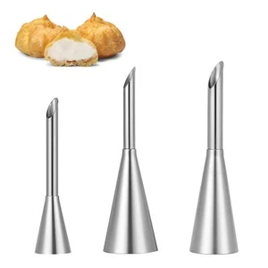 3Pcs Cream Icing Piping Nozzle Tips Puff Pastry Filling Cake Decorating Tools... - Picture 1 of 7