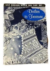 Vintage Lily Design Book No 209 Doilies To Treasure Booklet Crochet Patterns - Picture 1 of 10