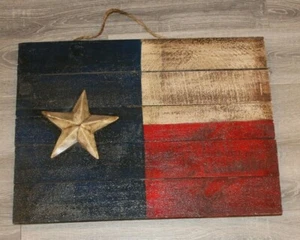 "Bandera de madera del estado de Texas, rústica 23 3/4"" X 17 1/2""" - Imagen 1 de 5