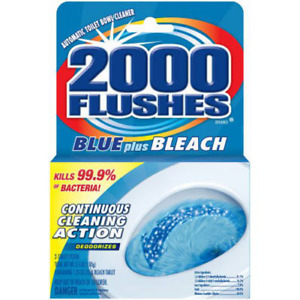 2000 FLUSHES-20801 Blue Plus Bleach Automatic Toilet Bowl Cleaner, 3.5 OZ