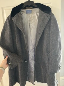 Vintage Pendleton Gray Wool Coat W Faux Fur Collar Mens 46 Amazing Condition - Picture 1 of 12