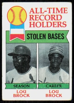 1979 Topps All-Time Stolen Base Records - Lou Brock #415 - Image 1 of 2