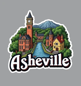 Asheville North Carolina magnete frigorifero o adesivo per laptop - Foto 1 di 18