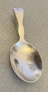 Antique Lunt Sterling Silver Baby Spoon Curved Handle mono C old mark RBL - Picture 1 of 10