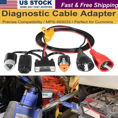for MPS-493033 Diagnostic Adapter Cable for Cummins 3-Pin or 2-Pin USB-Link 2/3 - Image 1 of 4