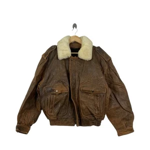 Vintage ECHT LEDER SHEARLING Trucker Western Jacke Cowboy Reiter - Bild 1 von 6