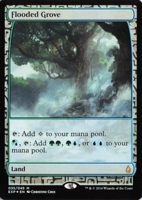 MTG English Flooded Grove NM Foil Zendikar Expeditions - Image 1 of 2