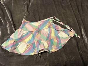 Vintage 90s Y2K Ralph Lauren Pastel Plaid Tiered Skirt Shorts Skort 4T Preppy - Picture 1 of 8