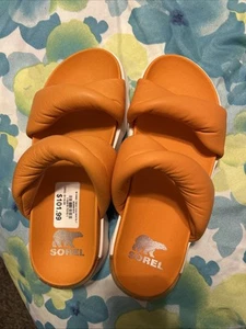 Sorel Vibe Twist Slide Sandalen Koi Orange Sea Salt White Größe 8 - Bild 1 von 7