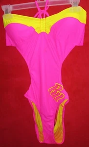 Rocawear Hot Pink/Yellow Almost Bikini Swimsuit Women"S Small - Picture 1 of 4
