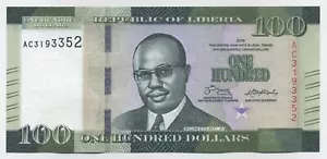 Liberia 100 Dollar 2016 Pick 35.a UNC unzirkulierte Banknote Serie AA - Bild 1 von 2