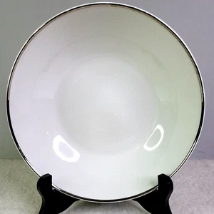 Vintage Salem Silver Elegance 9" Gemüseschüssel weiß mit Platinborte England - Bild 1 von 6