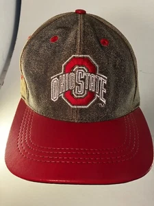 Gorra de béisbol vintage de la década de 1990 de la NCAA Ohio State de cuero genuino con cierre a presión HECHA EN EE. UU. - Imagen 1 de 7
