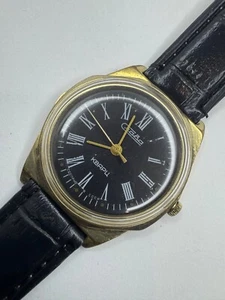 Vintage UdSSR Sowjetzeit Uhr Slava vergoldet AU1 Gehäuse Quarz Modell funktioniert - Bild 1 von 8