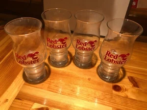 Red Lobster Glass Mug 6-3/4" Tall 2-1/4" Base 3" Top Collectible LOT OF 4 #2831 - Picture 1 of 2