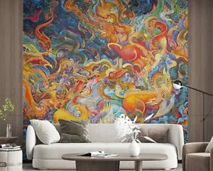Traditional Thai Mural of the Mythical Creatures on Temple Wall Wallpaper Murals - Picture 1 of 10