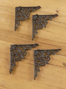 4 Antique Style Shelf Brace Wall Bracket Cast Iron Brackets Corbels Victorian - Picture 1 of 8