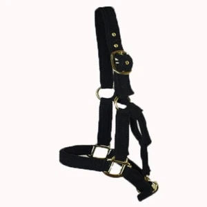 EDT Cotton Headcollar Pony Head Collar- Black Pony Halter - Picture 1 of 1