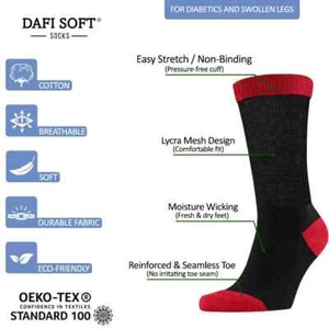 Calcetines para diabéticos para hombre de algodón, calcetines informales para hombre NO ELÁSTICOS cómodos Top Reino Unido - Imagen 1 de 11