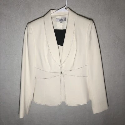 Traje Falda Tres Piezas Stresa ASL Damas Negro Y Marfil Talla 8 Foto 1 de 4