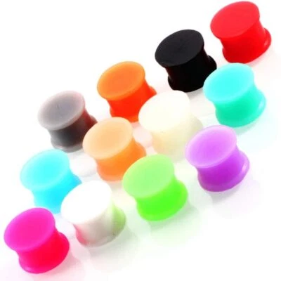 Kit de estiramiento de medidores de oído tapones de silicona aleatorios de 10 piezas túneles expansores sólidos Foto 1 de 4