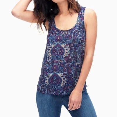 Splendid Paisley Tie Back Sleeveless Tank Top Blouse Womens Size Small $118 - Imagem 1 de 4
