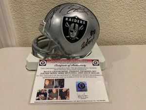 Zach Miller, Heyward-Bey, Gradkowski, +2 Signed Raiders Mini Helmet AMSM - Picture 1 of 8