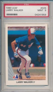 Larry Walker ROCKIES HOF 1990 Leaf #325 Rookie Card rC PSA 9 come nuova - Foto 1 di 1