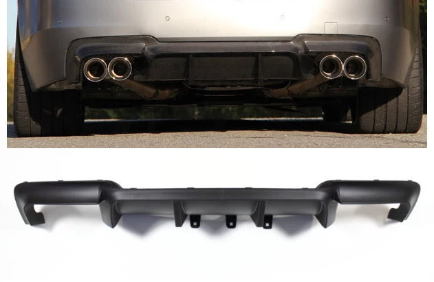 Difusor Trasero Para BMW F10 F11 Performance 4 Tubo Conversión Negro Mate - Imagen 1 de 1