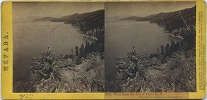 Stereoview Lawrence & Houseworth # 679 (1860) Lake Tahoe de Cave Rock, Nevada - Imagen 1 de 2
