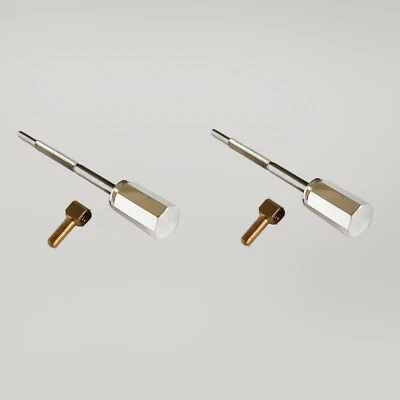 2x 4/4 Viola Silver Button Screw Eyelet Bow Shaft Frog Making Repair Luthier  - Image 1 of 4