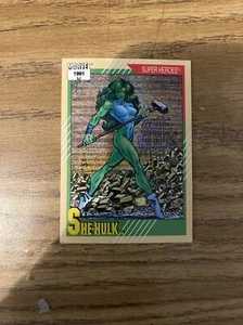 Carte collezionabili Marvel 1991 di Impel Marketing #43 She-Hulk - Foto 1 di 2