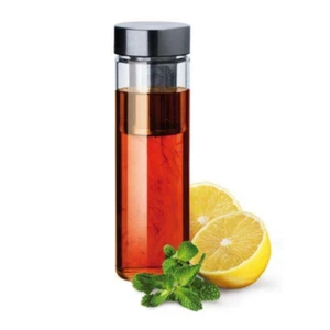 Simax Trinkflasche PURE AQUA mit Sieb und Neoprenhülle, 500 ml hitzebeständig - Bild 1 von 4