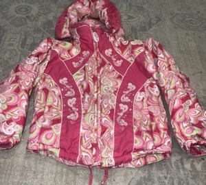 Girls Obermeyer Pink Ski Snow Coat Jacket Size 4 Toddler Girls Faux Fur Hood - Picture 1 of 5