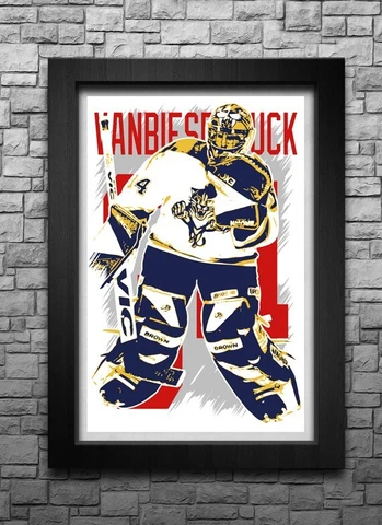 JOHN VANBIESBROUCK art print/poster FLORIDA PANTHERS FREE S&H! JERSEY Cover