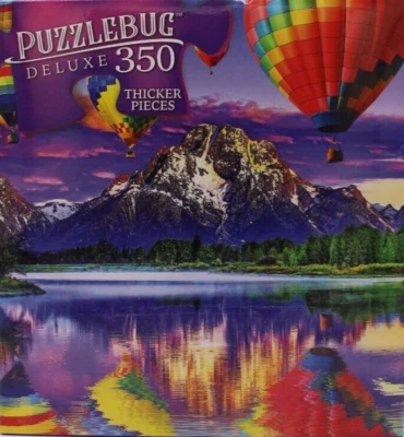 350 Piece Jigsaw Puzzle Balloon Mountain Reflections 20 X 12  Puzzlebug Deluxe - Image 1 of 3
