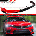 For 2022-2024 Honda Civic MC Style Rally Red Black Front Lip Bumper Spoiler Kit