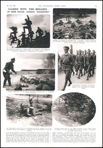 1933 GERMANY Wehrsport Class Nazi Storm Troops Fire Brigade Steel Helmets (312)