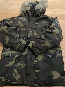 Polo Ralph Lauren Faux Fur Trim Down Parka Coat Camo Men’s Size L NWT - Picture 1 of 10
