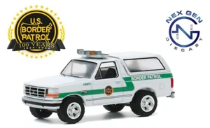 GREENLIGHT 1:64 1993 FORD BRONCO U.S. BORDER PATROL SUV con PORTALUCE GL42920-D - Foto 1 di 3