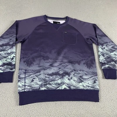 Hurley Sweatshirt Boys XL Blue Waves Polyester Stretch Long Sleeve Pullover - Image 1 of 4