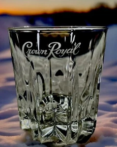 CLASSIC ITALY CROWN ROYAL WHISKEY VERTICAL DEEP CUT CRYSTAL Lowball Rocks Glass - Picture 1 of 10