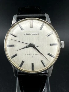 1962 Seiko Crown Men's Manual Wind Silver Dial 36mm Watch J15011 Running - Picture 1 of 14