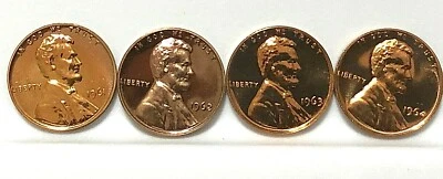 1961 1962 1963 1964 Philadelphia Mint  Lincoln Cent PROOF ( 4 Coin Set) - Image 1 of 4