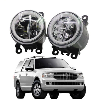 LED Fog Light + Angel Eye Rings Daytime Running Lights Fit For Lincoln Navigator - Image 1 of 4