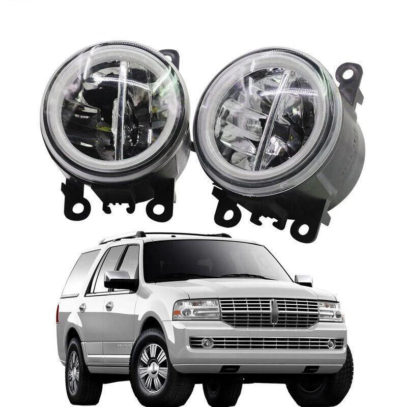 LED Fog Light + Angel Eye Rings Daytime Running Lights Fit For Lincoln Navigator - Image 1 of 4