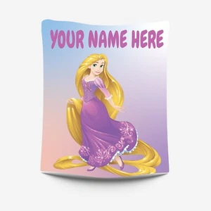Personalized princess rapunzel Blanket with Name for Girl, Disney Princess - Picture 1 of 6
