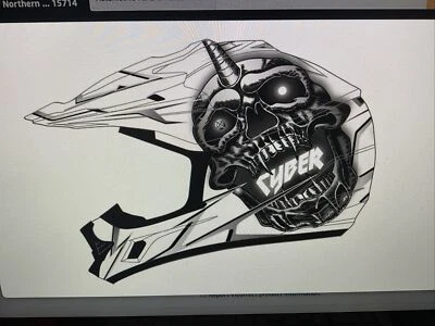 Cyber Casco UX-24 Blanco Calavera Adulto MEDIANO Foto 1 de 3