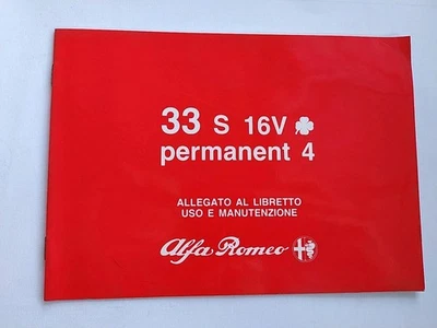 Allegato manuale uso e manutenzione Alfa Romeo Alfa 33 S 16v Quadrifoglio 4x4 - Immagine 1 di 3