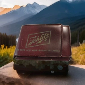Vtg Schlitz Beer Schlitz Tri Fold Billfold Wallet Card Holder Advertisement - Picture 1 of 3